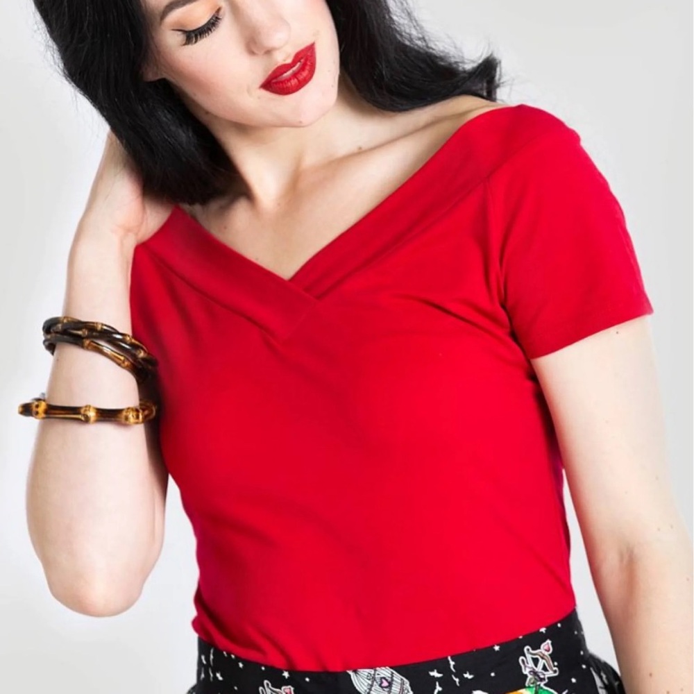 EUC Hell Bunny Red Alex Top - XS
